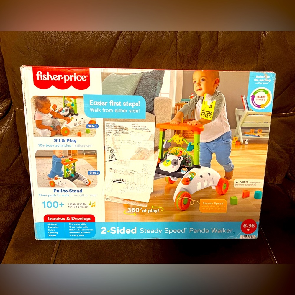 Fisher-Price Baby & Toddler Toy 2-Sided Steady Speed Panda Walker